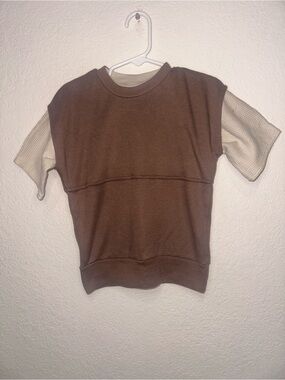 Vintage Royal Knight Kids Layered-Look Short Sleeve Sweatshirt - Size Small